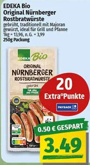 EDEKA Bio Original Nürnberger Rostbratwürste