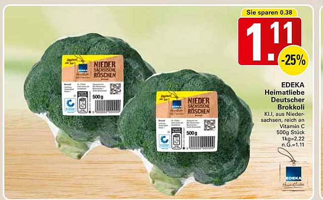 EDEKA Heimatliebe Deutscher Brokkoli 500g