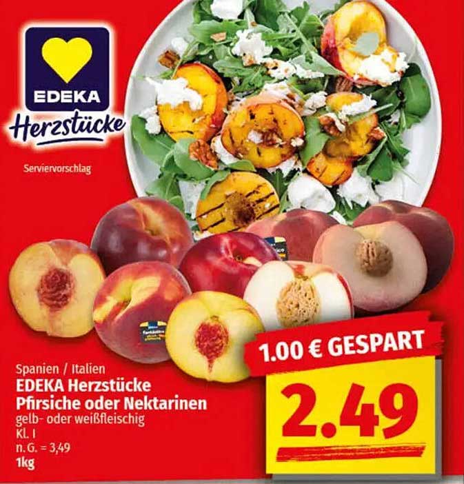 EDEKA Herzstücke Pfirsiche oder Nektarinen (1kg)