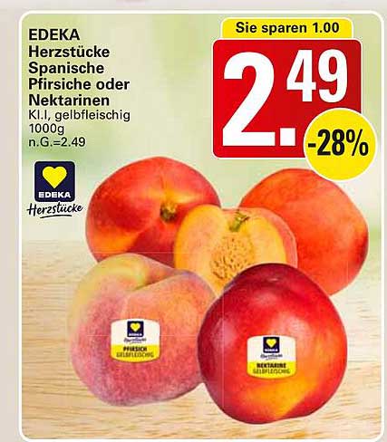 EDEKA Herzstücke Spanische Pfirsiche oder Nektarinen