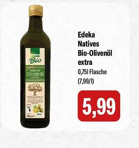 Edeka Natives Bio-Olivenöl extra 0,75l Flasche