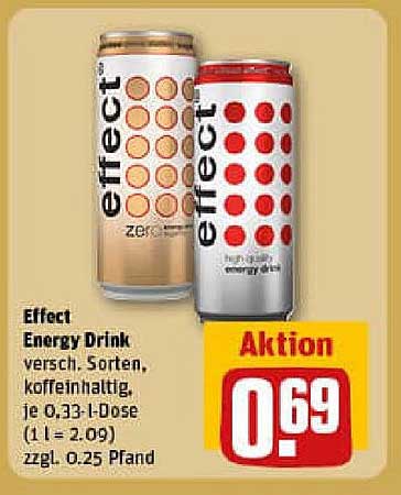 Effect Energy Drink versch. Sorten, kohein-haltig, je 0,33-l-Dose