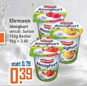 Ehrmann Almighurt verschieden Sorten 150g Becher