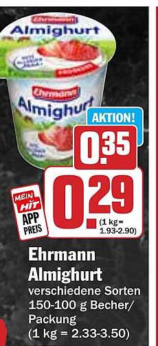 Ehrmann Almighurt - verschiedene Sorten für jeden Geschmack