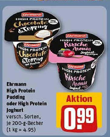 Ehrmann High Protein Pudding oder High Protein Joghurt - Aktion