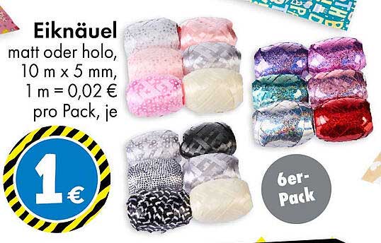 Eiknäuel 6er-Pack - matt oder holo, 10 m x 5 mm