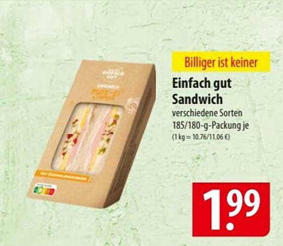 Einfach gut Sandwich - verschiedene Sorten
