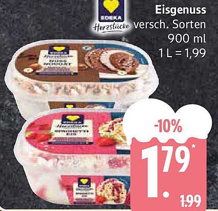 Eisgenuss von Edeka Herztücke – 900 ml für nur 1,79 €