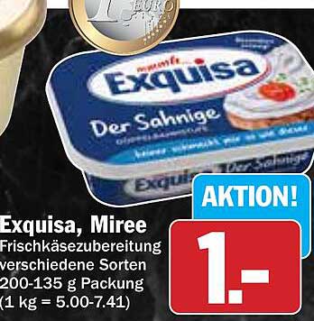 Exquisa, Miree Frischkäsezubereitung verschiedene Sorten 200-135 g