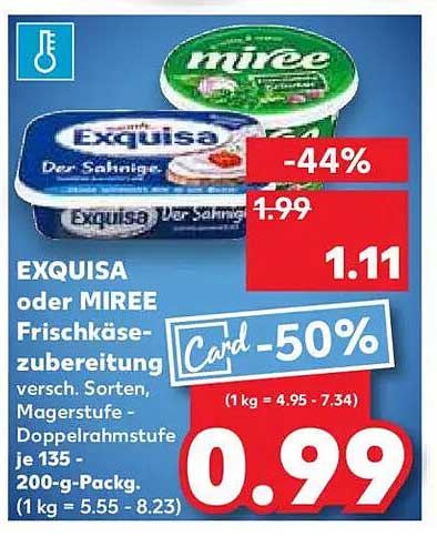 EXQUISA oder MIREE Frischkäsezubereitung - Vielseitiger Genuss zum kleinen Preis