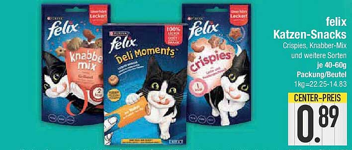felix Katzen-Snacks - Crispies, Knabber-Mix und weitere Sorten