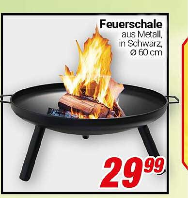 Feuerschaale aus Metall, in Schwarz, Ø 60 cm