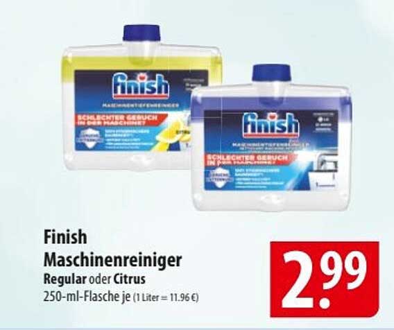 Finish Maschinenreiniger Regular oder Citrus 250-ml-Flasche