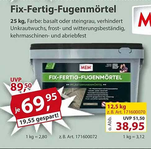Fix-Fertig-Fugenmörtel - 25 kg, basalt oder steingrau