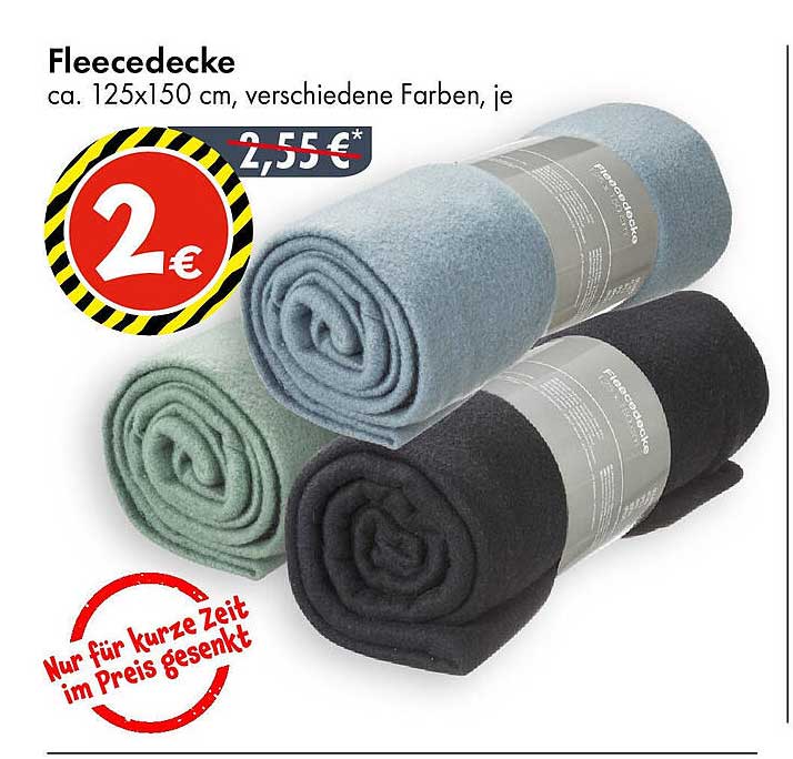Fleece-Decke ca. 125x150 cm, verschiedene Farben, je