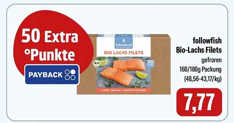 followfish Bio-Lachs Filets gefroren 160/180g Packung