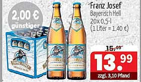Franz Josef Bayerisch Hell 20 x 0,5 l - 2,00 € günstiger!