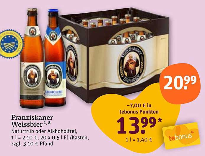 Franziskaner Weissbier 20 x 0,5 l - Kasten