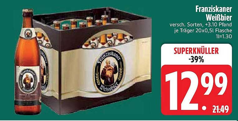Franziskaner Weißbier 20er Träger