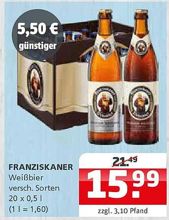 FRANZISKANER Weißbier verschiedene Sorten 20 x 0,5 l