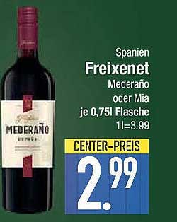 Freixenet Mederano oder Mia 0,75L Flasche für nur 2,99 €