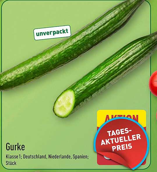 Frische Gurke - Klasse 1, unverpackt, zum Aktionspreis!