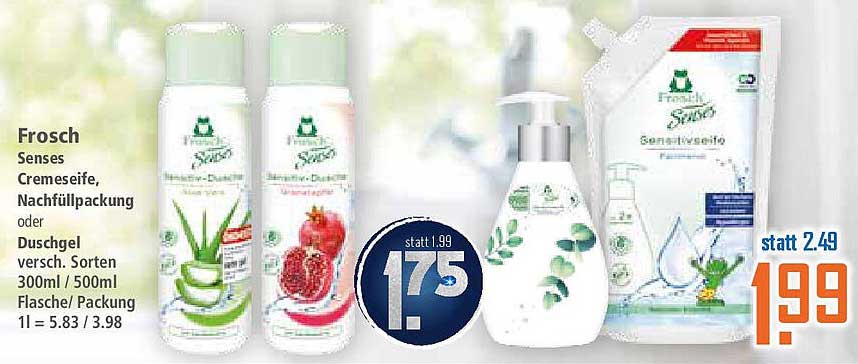 Frosch Senses Cremeseife, Nachfüllpackung oder Duschgel