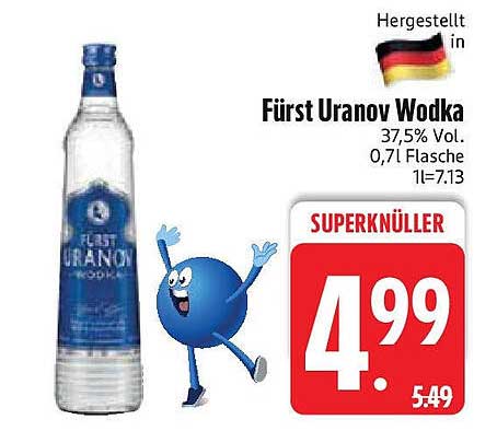 Fürst Uranov Wodka 0,7l – Superknüller!