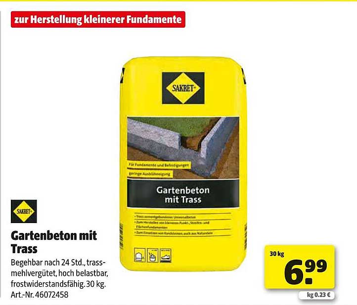Gartenbeton mit Trass