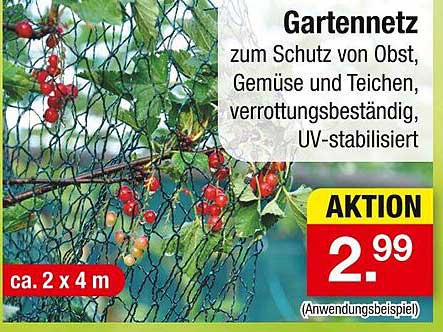 Gartennetz zum Schutz von Obst, Gemüse und Teichen