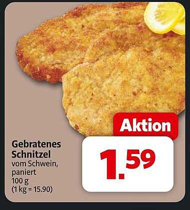 Gebratenes Schnitzel vom Schwein, paniert 100 g