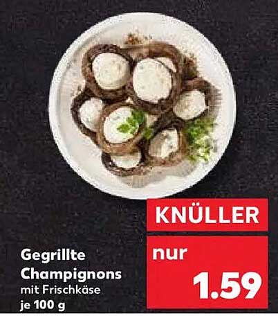 Gegrillte Champignons mit Frischkäse je 100 g