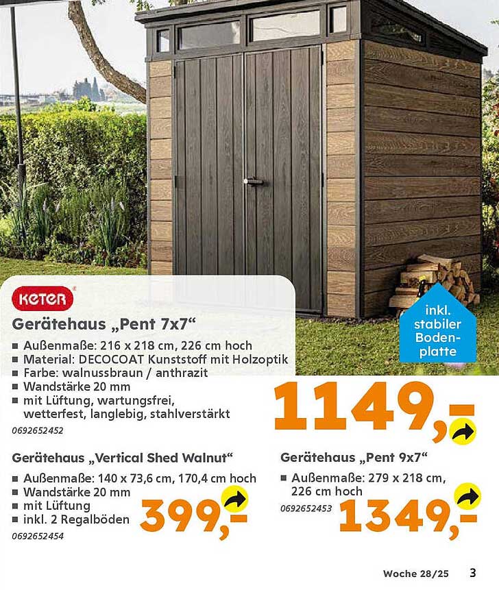 Gerätehaus „Pent 7x7“