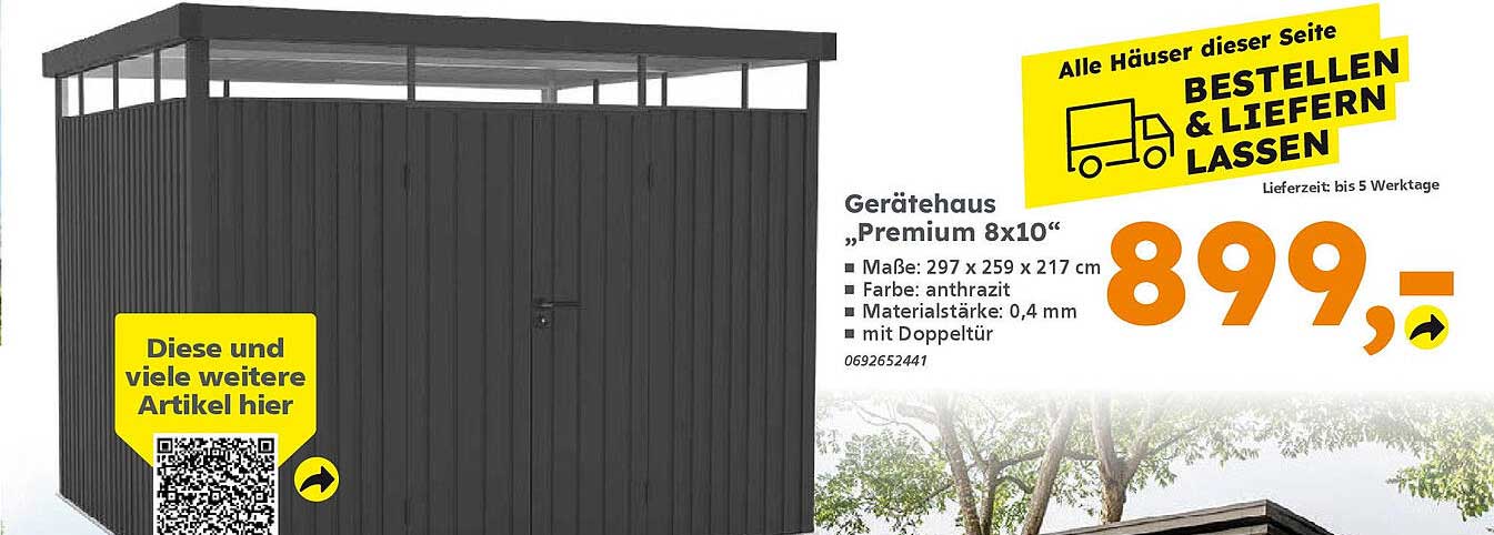 Gerätehaus „Premium 8x10“