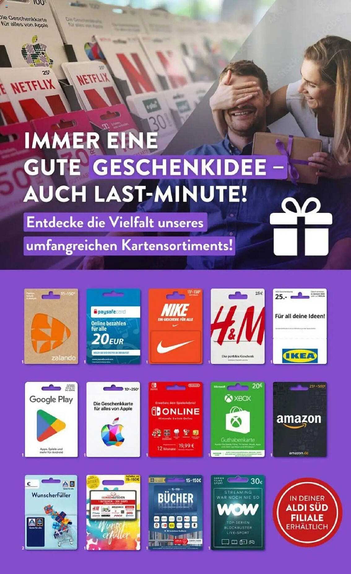 Geschenkkarten für unvergessliche Erlebnisse – Aldi Süd