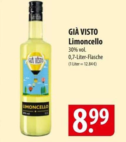 GIÀ VISTO Limoncello 0,7-Liter-Flasche