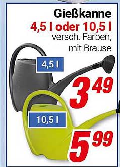 Gießkanne 4,5 oder 10,5 l – verschiedenste Farben, mit Brause