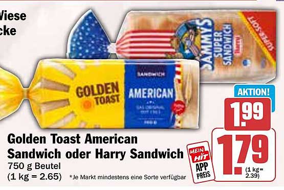 Golden Toast American Sandwich oder Harry Sandwich