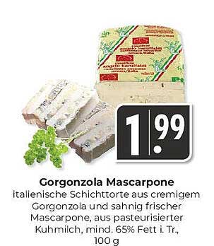Gorgonzola Mascarpone - italienische Schichttorte aus cremigem Gorgonzola und sahnig frischem Mascarpone
