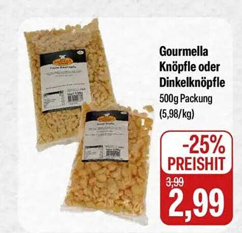 Gourmet Knöpfle oder Dinkelnöpfle 500g Packung