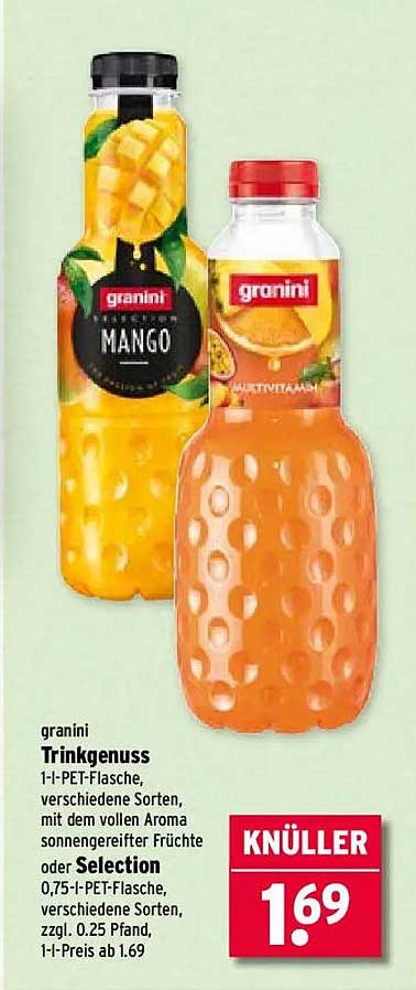 granini Trinkgenuss 1-L-PET-Flasche, verschiedene Sorten