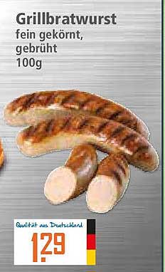 Grillbratwurst fein gewürzt, gebrüht 100g
