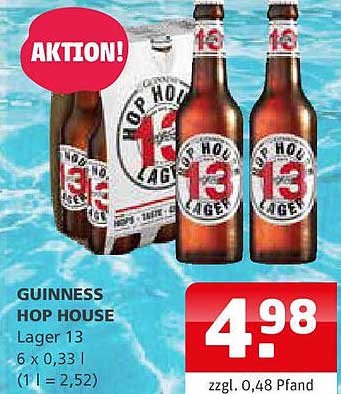 GUINNESS HOP HOUSE Lager 13 6 x 0,33 l