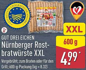 GUT DREI EICHEN Nürnberger Rostbratwürste XXL