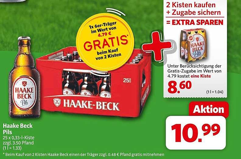 Haake Beck Pils – 25 x 0,33 l-Kiste zum Aktionspreis