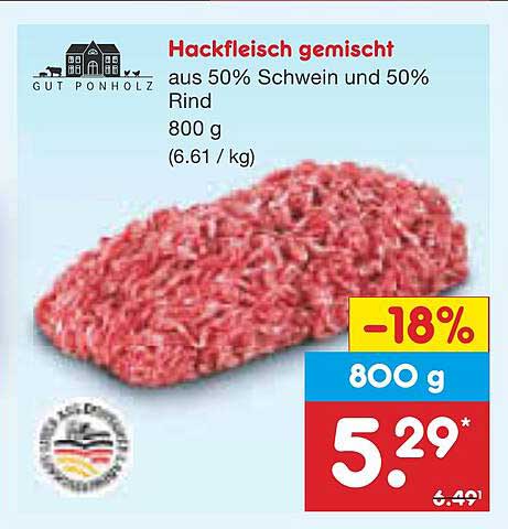 Hackfleisch gemischt – aus 50% Schwein und 50% Rind