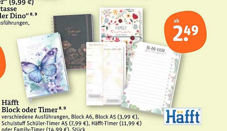 Häfft Block oder Timer ab 2,49 €