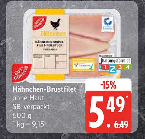 Hähnchen-Brustfilet ohne Haut 600 g SB-verpackt