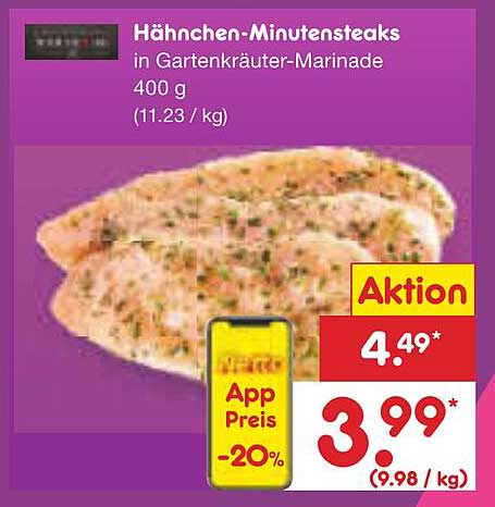 Hähnchen-Minutensteaks in Gartenkräuter-Marinade 400 g