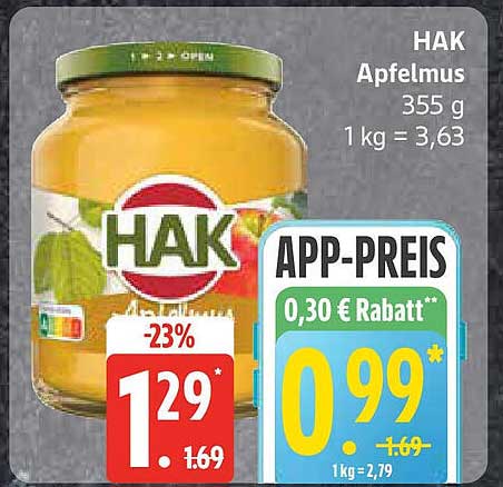 HAK Apfelmus 355 g